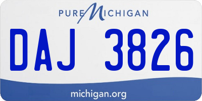 MI license plate DAJ3826