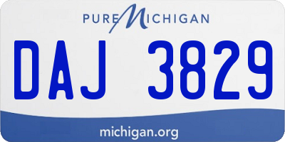 MI license plate DAJ3829