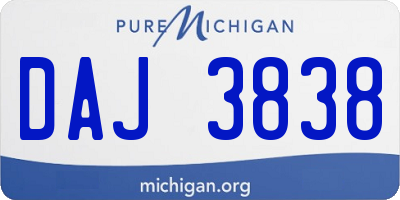 MI license plate DAJ3838
