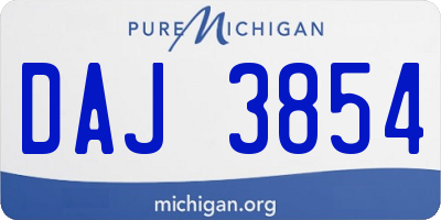 MI license plate DAJ3854