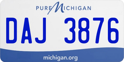 MI license plate DAJ3876