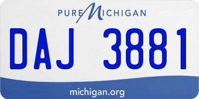 MI license plate DAJ3881