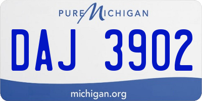 MI license plate DAJ3902