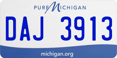 MI license plate DAJ3913