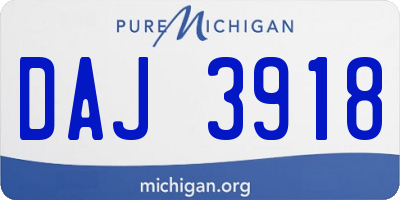 MI license plate DAJ3918