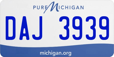 MI license plate DAJ3939