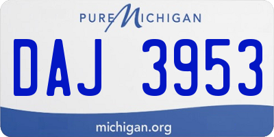 MI license plate DAJ3953