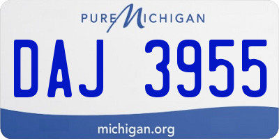 MI license plate DAJ3955