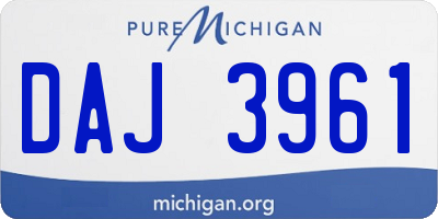 MI license plate DAJ3961