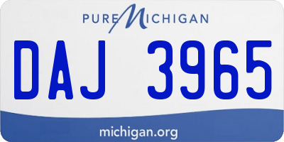 MI license plate DAJ3965