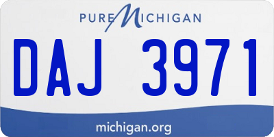 MI license plate DAJ3971