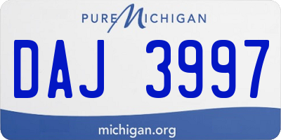 MI license plate DAJ3997