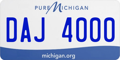 MI license plate DAJ4000