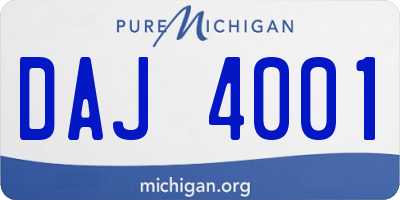 MI license plate DAJ4001