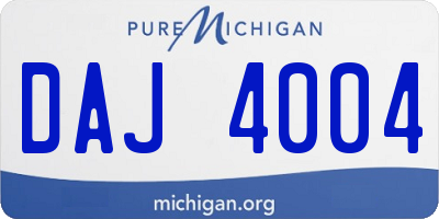 MI license plate DAJ4004