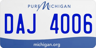 MI license plate DAJ4006
