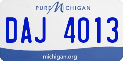 MI license plate DAJ4013