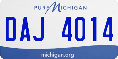 MI license plate DAJ4014