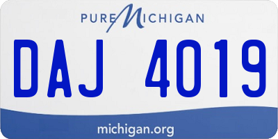 MI license plate DAJ4019