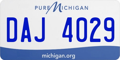 MI license plate DAJ4029
