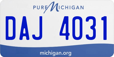 MI license plate DAJ4031