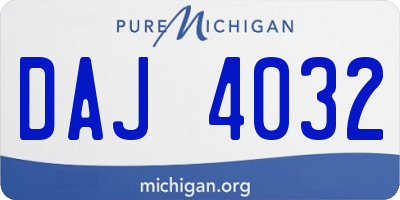 MI license plate DAJ4032