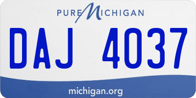 MI license plate DAJ4037