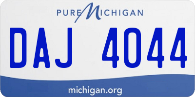 MI license plate DAJ4044