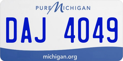 MI license plate DAJ4049