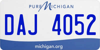 MI license plate DAJ4052