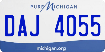 MI license plate DAJ4055