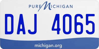 MI license plate DAJ4065
