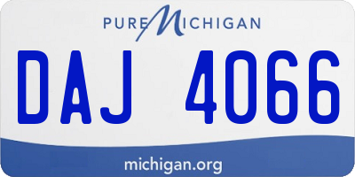 MI license plate DAJ4066