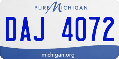 MI license plate DAJ4072
