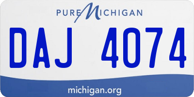MI license plate DAJ4074