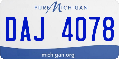 MI license plate DAJ4078