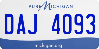 MI license plate DAJ4093
