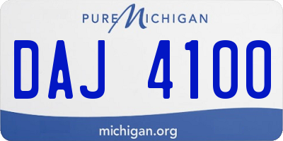 MI license plate DAJ4100