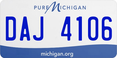 MI license plate DAJ4106