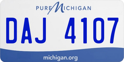 MI license plate DAJ4107