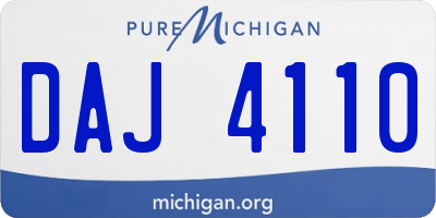 MI license plate DAJ4110