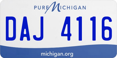 MI license plate DAJ4116