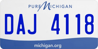 MI license plate DAJ4118