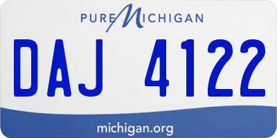 MI license plate DAJ4122