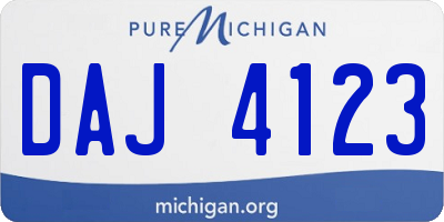 MI license plate DAJ4123
