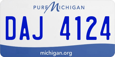 MI license plate DAJ4124