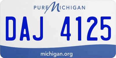 MI license plate DAJ4125