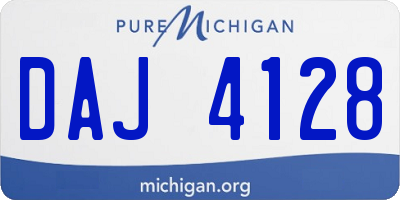 MI license plate DAJ4128