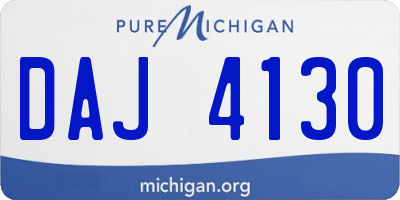 MI license plate DAJ4130
