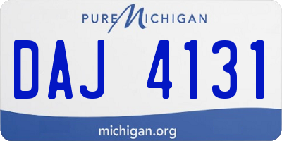MI license plate DAJ4131